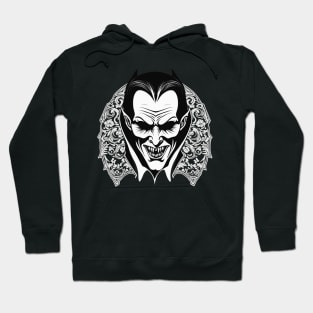 Evil vampire lord with classic lacy collar halloween design Hoodie